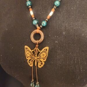 Boho butterfly necklace